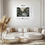 Theatrical Streetscape: Monet’s Bavole Street Framed in Time and Grandeur