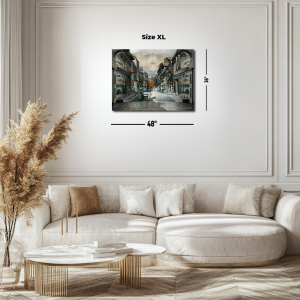 Theatrical Streetscape: Monet’s Bavole Street Framed in Time and Grandeur