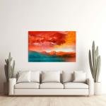 Crimson Reflections: A Symphony of Autumn and Mountains