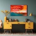 Crimson Reflections: A Symphony of Autumn and Mountains