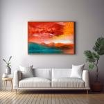Crimson Reflections: A Symphony of Autumn and Mountains